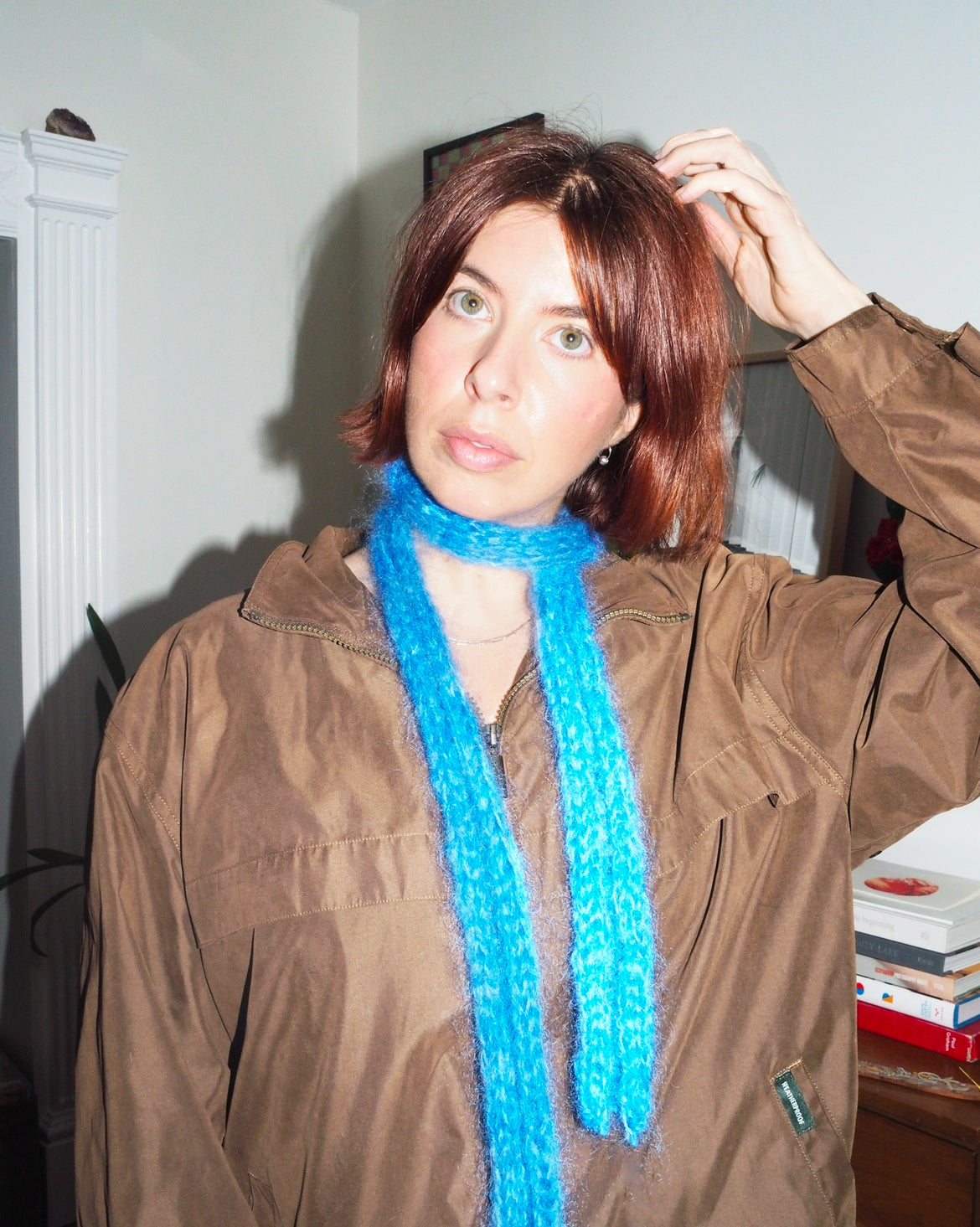 blue lean scarf