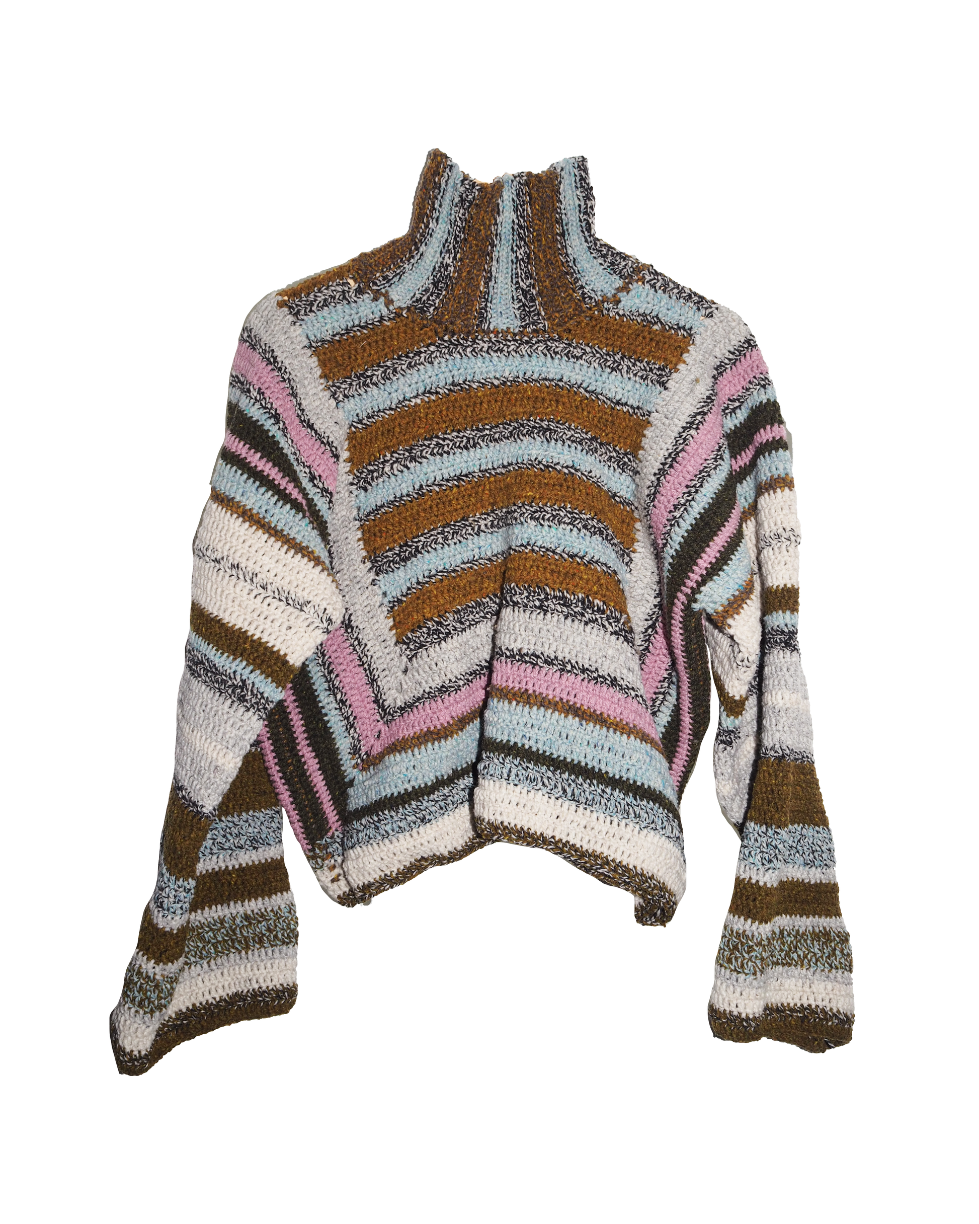 striped wool turtle neck