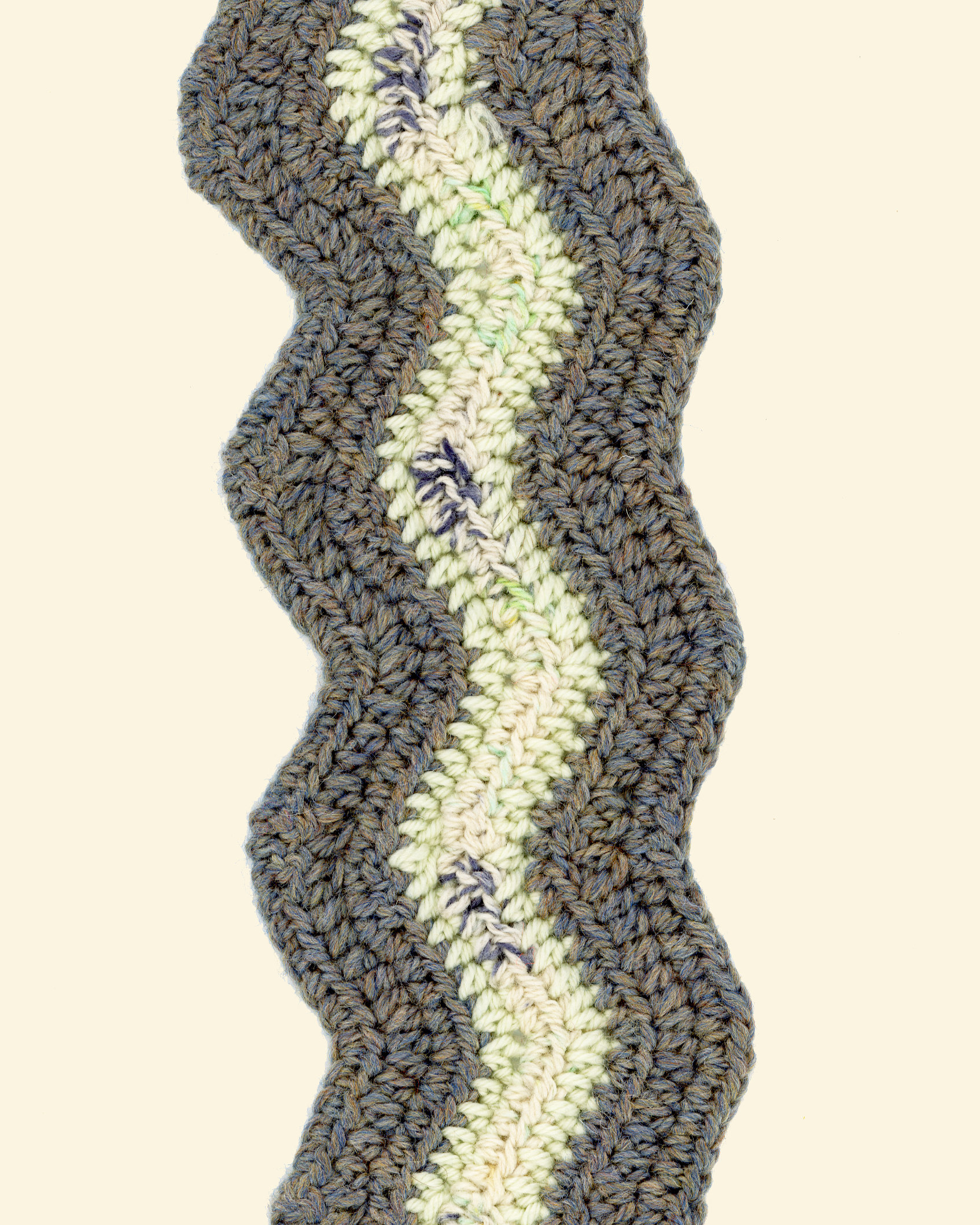 wiggly wool scarf - grey + unicorn